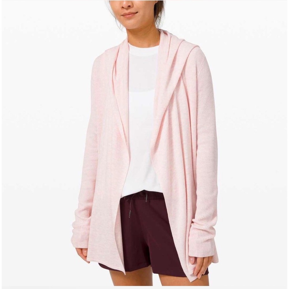 Lululemon Sundown Sweater Wrap Pink Mist Hooded Cardigan – Women's 8